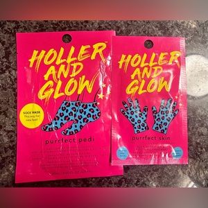 2 mask Bundle Holler and Glow Purrfect Pedi Mask & Moisturizing mani
